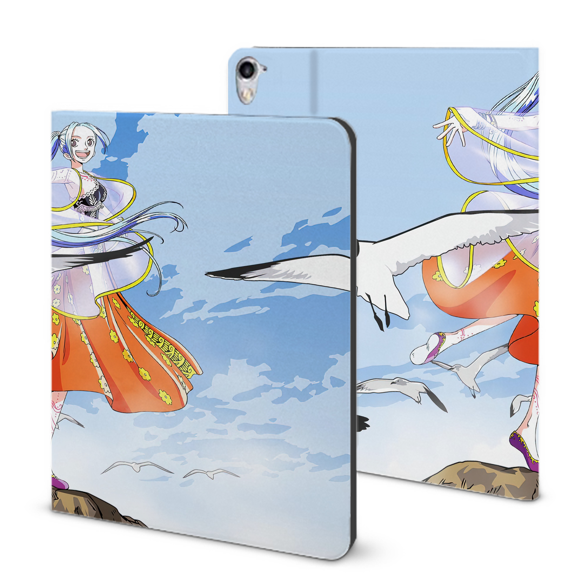 ワンピース ONE PIECE IPad ケース ブック型 PUレザー TPU 耐衝撃 軽量 薄型 ペン収納なし 全面保護 IPad 各モデル対応